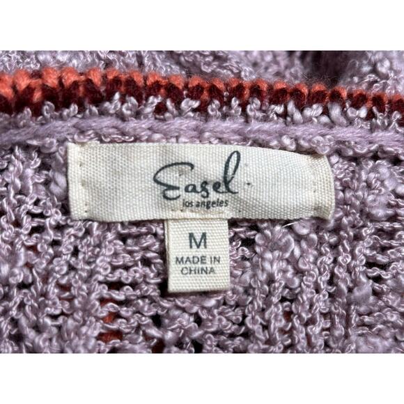 EASEL Los Angeles Coffee Date Slouchy Knit Sweater Womens Size M Pink Multicolor - Picture 3 of 7